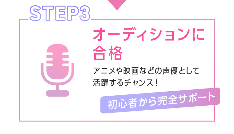 STEP3 オーディションに合格